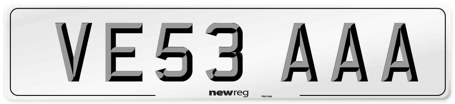 VE53 AAA Number Plate from New Reg